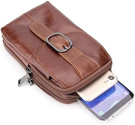 Travel Leather Cellphone Carrying Holster Pouch Case for LG V50 ThinQ / V35 ThinQ/Motorola Moto Z4 Play / Z3 / Z3 Play / G6 / G6 Play / E5 Plus/Samsung Galaxy S10 / S9 Plus / S8 Plus