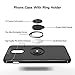 AnoKe Compatible with OnePlus 6T Case with Metal Ring Kickstand, 360 Degree Rotating Ring Grip Flexible Soft Shockproof TPU Gel Bumper Silicone Hybrid Protection Phone Cover for OnePlus 6T Black