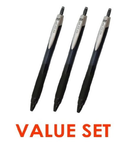 uni-ball Jetstream Extra Fine & Micro Point Click Retractable Roller Ball Pens,-Rubber Grip Type -0.38mm-Black Ink Value Set of 3