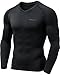 TM-YUV34-BLK_Small Tesla Men's Thermal WinterGear Compression Baselayer Vneck Long Sleeve Shirt YUV34