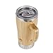 Wazzala Bamboo Travel Mug with Handle - Leak Proof Lid, Eco-Friendly Tumbler. Stainless Steel Straw Included. Insulated, Splash Proof Cup for Coffee or Tea. 16 Oz