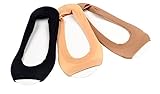 CAcB Women's Ultra Thin Toeless Low Cut Fake Socks w/Large Silicone Heel Grip