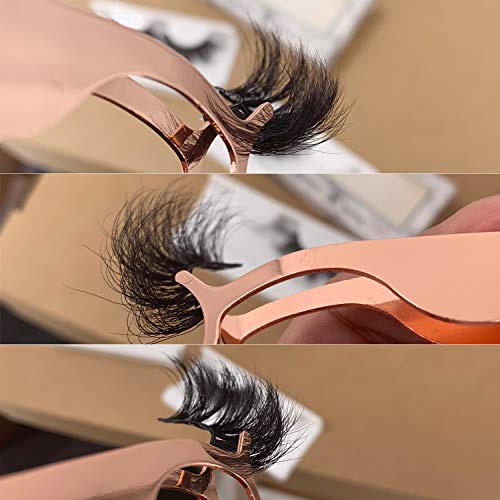 ACROWN 25mm Mink 3D Lashes Long Volume Mink Eyelashes False Strip Eyelashes 3 Pack - Thumbnail 3