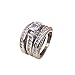 Wensltd 3-in-1 Womens Vintage White Diamond Silver Engagement Wedding Band Ring Set (#9, Silver)