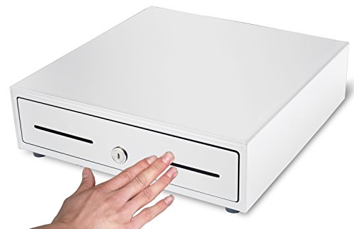 HK SYSTEMS 13" Heavy Duty Compact White Manual Push-Open Cash Drawer with 4 Bill /5 Coin Till