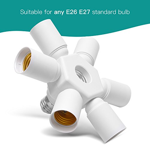 7 in 1 Light Socket Splitter JACKYLED E26 E27 Base 6+1 Adapter Converter Fixed Type - //medicalbooks.filipinodoctors.org