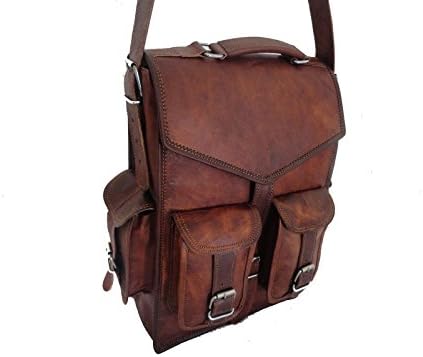 Unisex Authentic Leather Backpack Laptop Messenger Sling 14 Inch X 18 Inch Brown