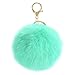 JYS365 Furry Rabbit Fur Key Ring Ball Keychain Bag Key Hanging Accessories - Mint Green