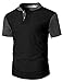 IDARBI Men's Casual Slim Fit Raglan Baseball Short Sleeve Henley T-Shirt