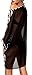 Yonala Women's Classic Striped Tassel Chiffon Beachwear Bikini Swimwear Cover Up Black-stripe One Size