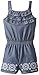 Calvin Klein Baby-Girls Infant Dark Blue Chambray Romper