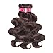 FASHION LADY Peruvian Body Wave Human Hair Bundles 3 Bundles Dark Brown Virgin Human Hair Extensions (16 18 20,Dark Brown Color 2)