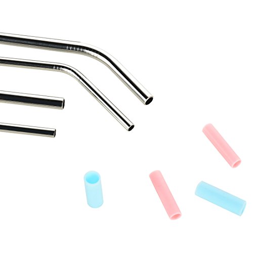 4 Stainless+Reusable+Drinking+Diameter+Silicone
