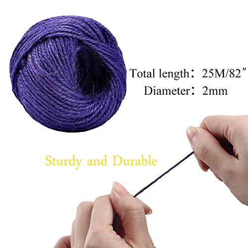 Jute Twine, Dayree 15 Roll 1230 Feet (410 Yards) 2mm 3 ply Natural Twine String Cord Rope Roll for Floristry Gifts DIY Arts&Crafts Decoration, Gift Wrapping Twine