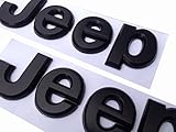 2PCS× Flat Matte Black JEEP Emblem Logo Stickers Cherokee Wrangler Unlimited