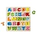 Hey! Play! Wooden Alphabet Puzzle Board with Colorful Wood Letters- Educational Toy for Learning Alphabet, Spelling, & Words for Boys & Girls