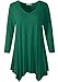 LARACE Plus Size Tops for Women Tunic Asymmetrical Dress Shirts 3/4 Sleeve V Neck Flowy Ladies Clothes for Leggings(Deep Green M)
