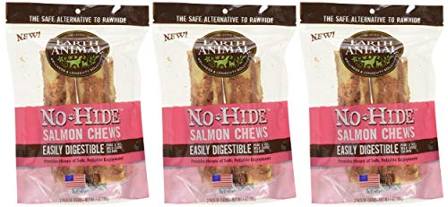 6-Count Earth Animal No-Hide Salmon Chews 7" (3 Packages with 2 Chews Each)