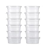 Slime Storage, Jujunx 12Pc Slime Storage Containers Foam Ball Storage Cups Containers With Lids (Clear)