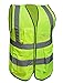 MISSLO 5 Pockets High Visibility Zipper Front Safety Vest with Reflective Strips, Neon Yellow(XS)
