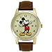 Disney MCK326 Mickey Mouse Unisex Gold Tone & Leather Classic Moving Hands Watch