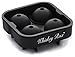 Whiskey Rox Ice Ball Maker Mold with Cover - Black Flexible Silicone Ice Tray and Lid - Makes 4.5cm Round Sphere Ice Balls - 4 Ball Mold