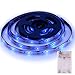 Blue LED Strip Lights - 2018 New Design Battery Powered LED Light Strip Kit with 6.6FT 2M SMD 3528 IP65 Waterproof Super Bright LED Tape Light, Battery Case