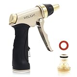 Spray Nozzle for Garden Hose, Brass Tip Garden Hose Nozzle - Leak-Proof High Pressure Metal Water Nozzle Sprayer - Spray Gun, Ergonomic Trigger with Hand Free Lock, for Washing Cleaning Watering