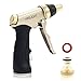 Spray Nozzle for Garden Hose, Brass Tip Garden Hose Nozzle - Leak-Proof High Pressure Metal Water Nozzle Sprayer - Spray Gun, Ergonomic Trigger with Hand Free Lock, for Washing Cleaning Watering