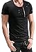 NITAGUT Mens Hipster Hip Hop Elong Crewneck T-shirt, Large/Chest 39-41, 02Black