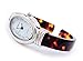 Tortoise Silver Acrylic Band Oval Face Women's Eikon Bangle Cuff Watch