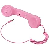 WinnerEco 3.5 MM Retro Radiation Proof Phone Handset Socket Cell Phone Receiver for iPhone Samsung Android smartphones (Pink)