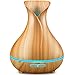 URPOWER Essential Oil Diffuser, 400ml Wood Grain Cool Mist Humidifiers Ultrasonic Aromatherapy Diffusers with 4 Timer Setting and High or Low Mist Output for Home Bedroom Baby Room Study Yoga Office