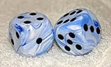 Blue Swirled Dice Pair