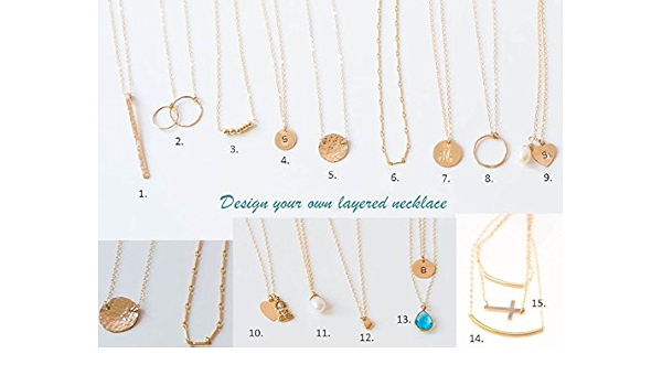 Thin gold pendant necklace Clearance
