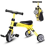 2 in 1 Kids Tricycles for 2 3 4 Years Old and Up Boys Girls Tricycle Kids Trike Toddler Tricycles for 2-4 Years Old Kids Toddler Bike Trike 3 Wheels Folding Tricycle Kids Walking Tricycle Walk Trike