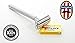 Extra Long Chrome Double Edge Safety Razor • Twist to Open Butterfly Wet Shave Head • Heavy Solid Brass Handle • Five 7 O'Clock Stainless Blades • For Hair Removal or Grooming Beards and Mustaches