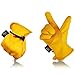 Kim Yuan Leather Work Gloves, with Adjustable Wrist, For Yard Work, Gardening, Farm, Warehouse, Construction, Motorcycle, Men & Women Large 1 Pair