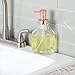 InterDesign Cora Glass Foaming Soap Dispenser Pump for Kitchen or Bathroom Sinks, Clear/Copper