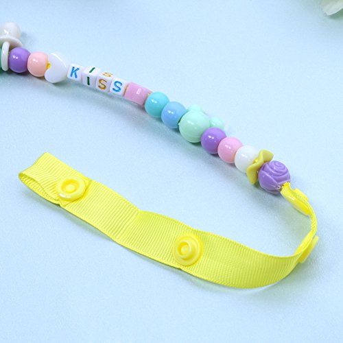 image for JD Million shop Baby Pacifier Clip Nipples Hand Made Letter and Beads 