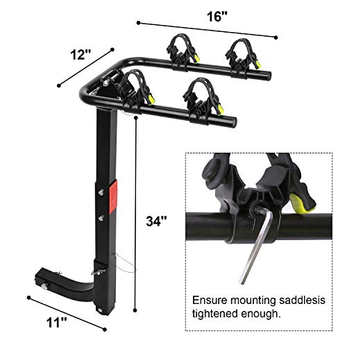 CAR DRESS 2 Bike Hitch Rack, Bike Carrier Quick Release 2 Inch Receiver Heavy Duty Bicycle Carrier Racks for Cars,SUV, Minivans