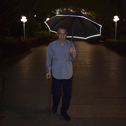 Walking Stick Umbrella Old Man Dedicated Umbrella Long Handle Clear Rain Dual Use Non-Slip Climbing Multifunction Cane Parasols (Color : Blue)