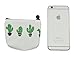 iSuperb Pack of 4 Canvas Coin Purse Change Cash Bag Cute Cactus Pattern Oxford Liner Small Purse Wallets with Zipper 4.7x1.3x3.3 inch