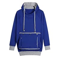 Clearance! sfe Women Pet Pocket Hoodie Sweatshirt Dog Cat Carry Pocket Hooded Pullover Sportswear (L, Blue)