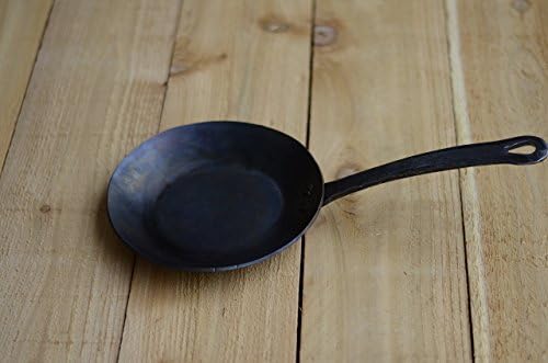 8” Hand Forged Frying Pan Classic Style Blue Kitchen Ironware Hand Forged Skillet Blue Carbon Steel Pan