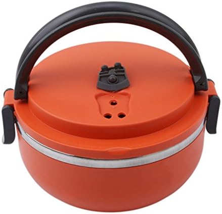 OrliverHL Stainless Steel Lunch Box Container with Leak-Resistant Lids and Handle ,Orange