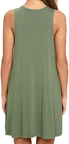 Zalalus Women's Summer Sleeveless Casual T-Shirt Swing Dresses With Pockets