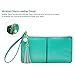 Befen Women Leather Zipper Wallet Wristlets for Smartphones Up To 6 Inches - Mint