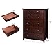 VASAGLE Chest of Drawers, 5-Drawer Dresser with Solid Wood Frame, Storage Unit for the Bedroom, Living Room, Kid’s Room, with Antique-Style Handles, Easy Installation, Espresso