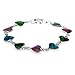 Colorful Cute Heart Abalone Paua Shell Designer Silver Jewelry Love Bracelet for Girl Woman